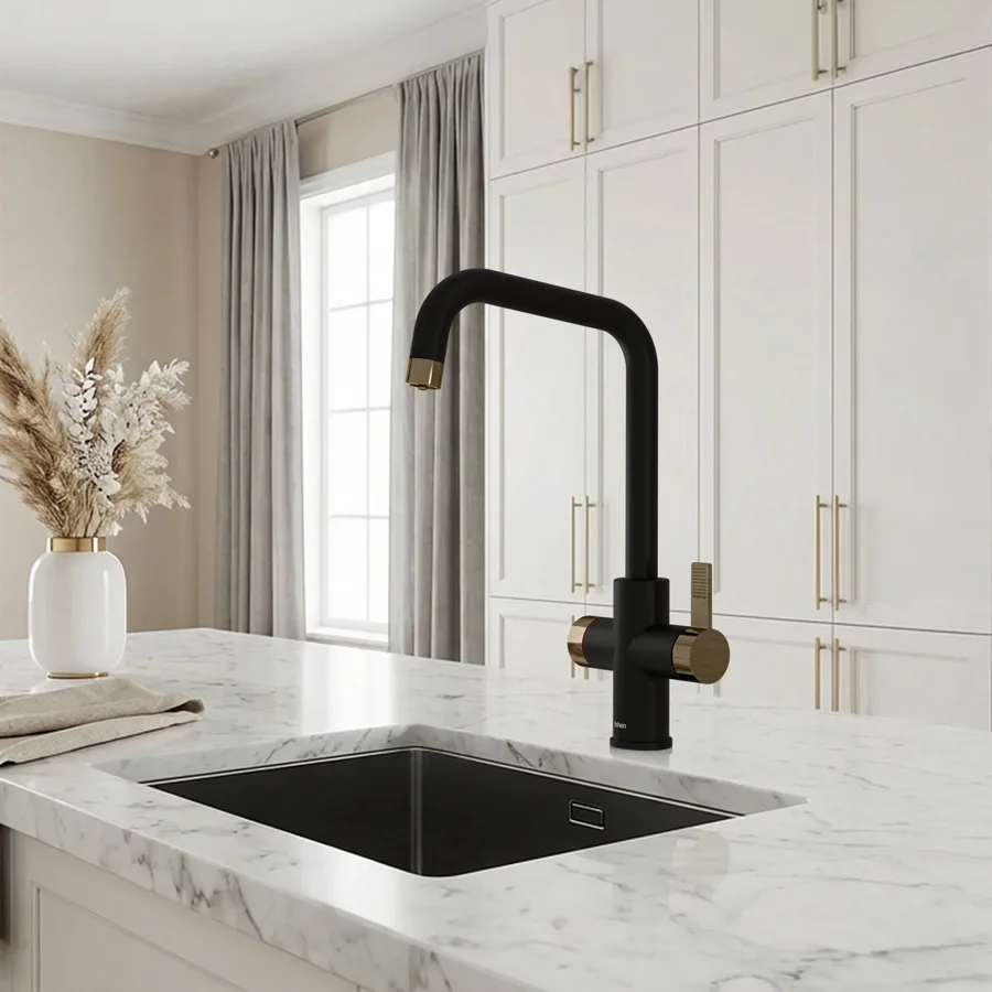 Fohen Fedina Touch 4-in-1 in Matt Black & Patinated Brass Accents