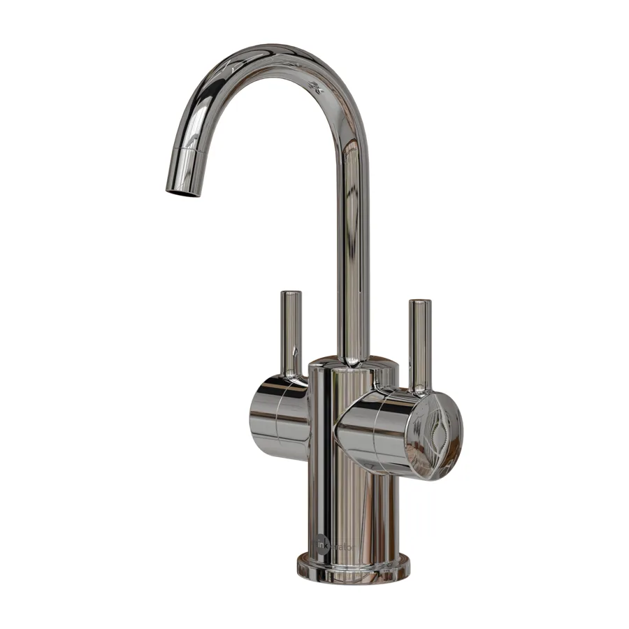 InSinkErator Moderno J-shape Ambient and Steaming Hot Side Tap in Chrome
