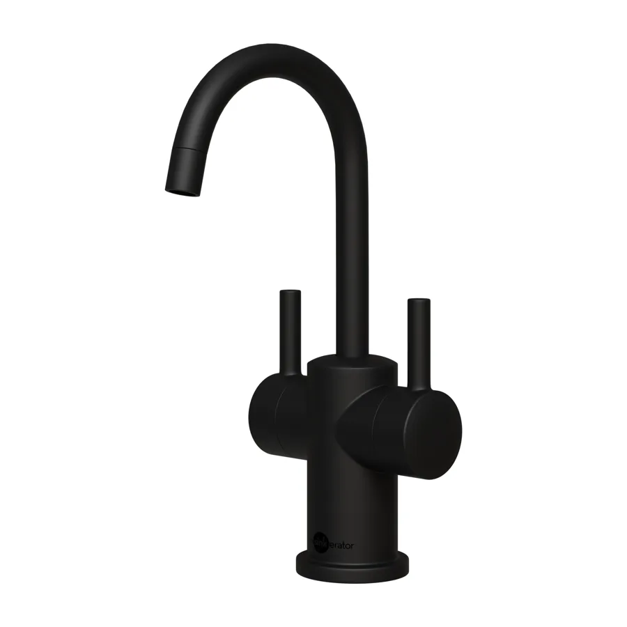 InSinkErator Moderno J-shape Ambient and Steaming Hot Side Tap in Velvet Black