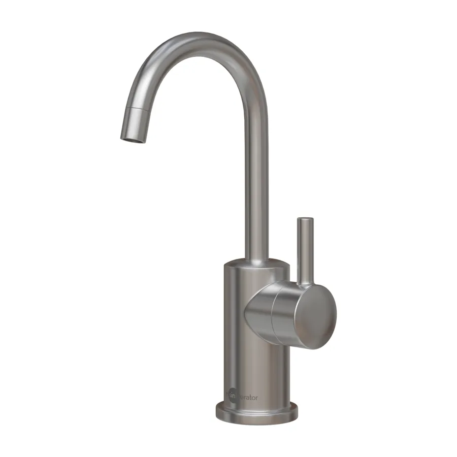InSinkErator Moderno J-shape Steaming Hot Side Tap in Brushed Steel