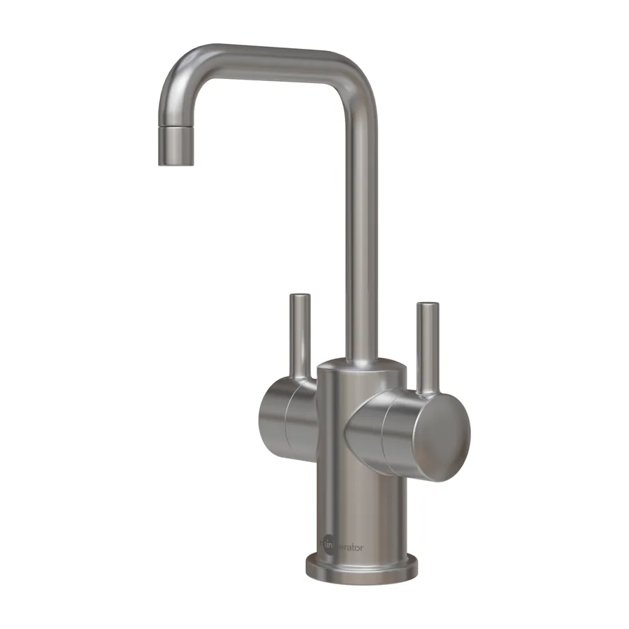 InSinkErator Moderno U-shape Ambient and Steaming Hot Side Tap in Brushed Steel